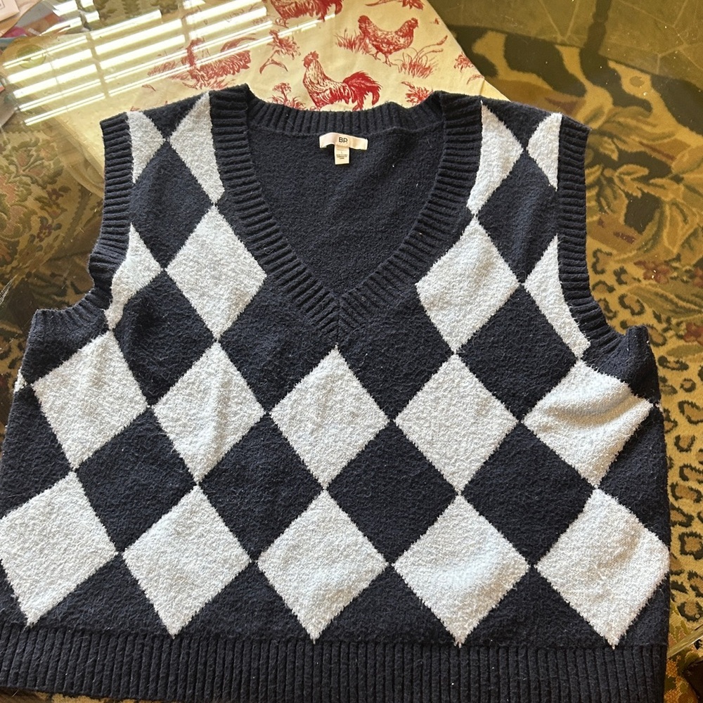 Super soft and cuddly BP Navy and Baby Blue Knit Sweater Vest from NORDSTROM